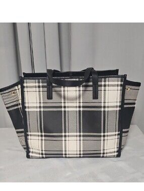 Talbots Plaid Oversized Commuter/Work Tote